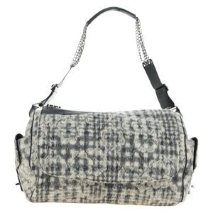 Chanel Vintage Camellia Flap Camera Quilted Tweed White Wool Shoulder Bag Bag